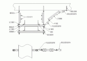 矩形風管抗震支吊架側縱向大樣圖