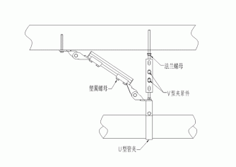 單管縱向抗震支吊架大樣圖